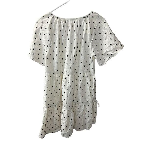 MADEWELL Womens Beige Cotton-Linen Lorelei Mini Dress NEW Clip-Dot Small - Picture 7 of 13